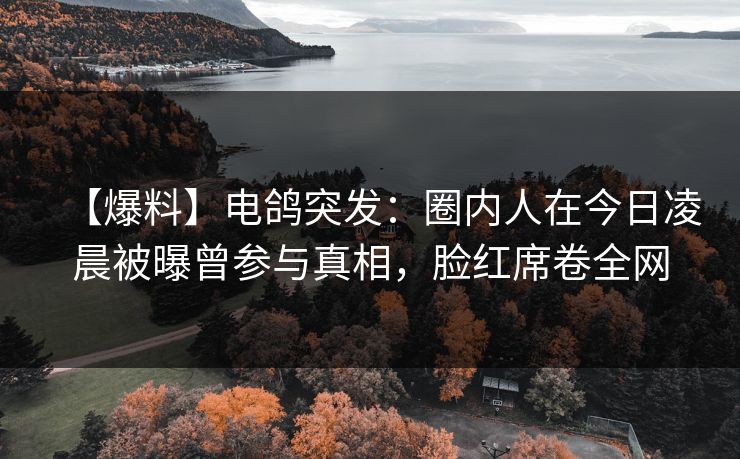 【爆料】电鸽突发：圈内人在今日凌晨被曝曾参与真相，脸红席卷全网